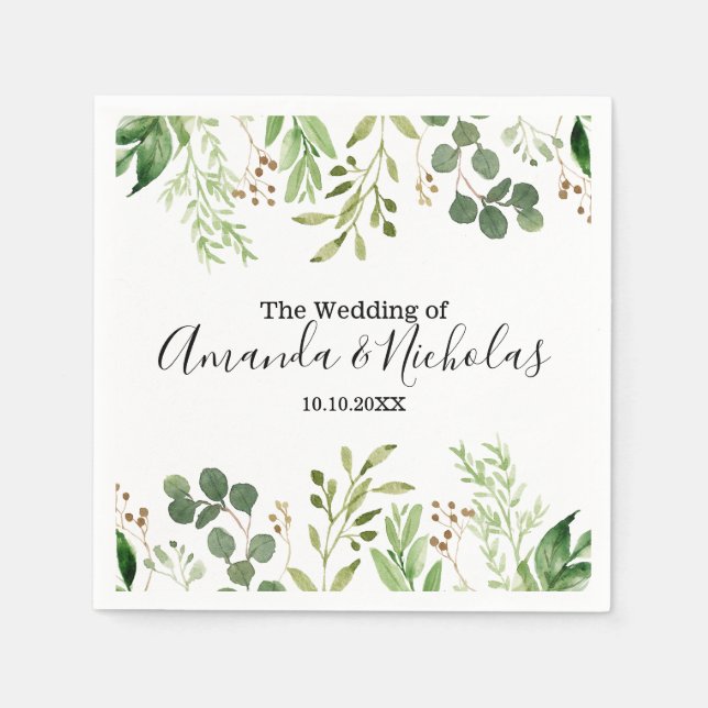Summer Wild Meadow |  green Wedding Napkin (Front)