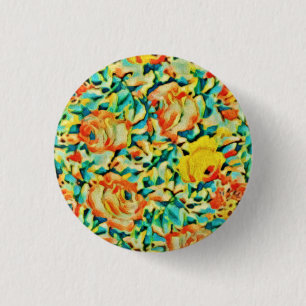 Summer Wild Rose Flower Garden  3 Cm Round Badge