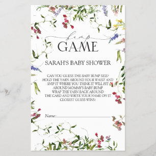 Summer Wildflower Baby Shower Bingo Game Flyer