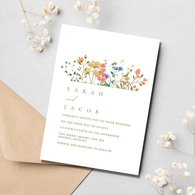 Summer Wildflower Boho Wedding Invitation (Creator Uploaded)