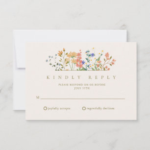 Summer Wildflower Boho Wedding RSVP Card