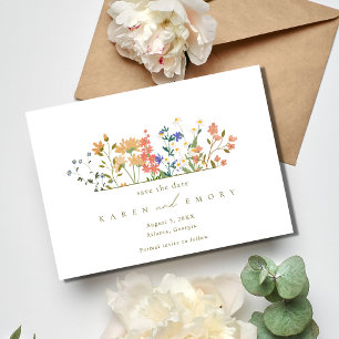Summer Wildflower Boho Wedding  Save The Date