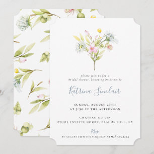 Summer Wildflower Bouquet Bridal Shower Invitation