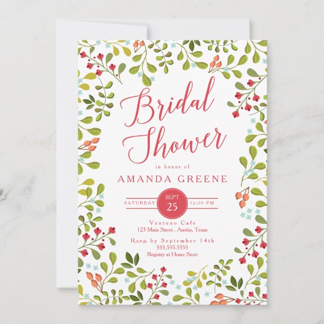 Summer Wildflower Bridal Shower Invitation (Front)