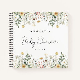 Summer Wildflower Field Baby Shower Guest Book