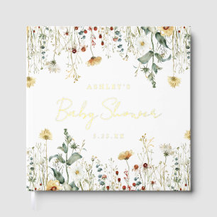 Summer Wildflower Field Baby Shower Guest Book