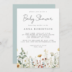 Summer Wildflower Field Baby Shower Invitation