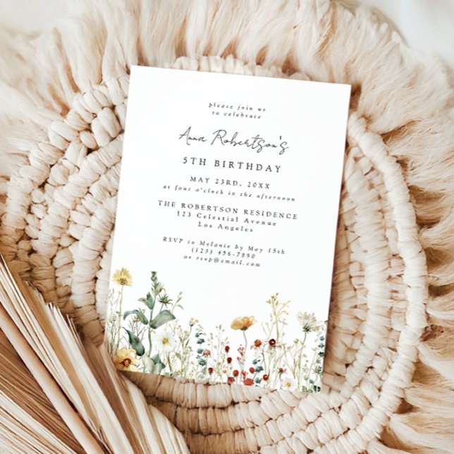Summer Wildflower Field Birthday Invitation (Creator Uploaded)