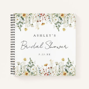 Summer Wildflower Field Bridal Shower Guest Book