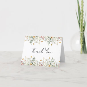 Summer Wildflower Field Bridal Shower Thank You Card