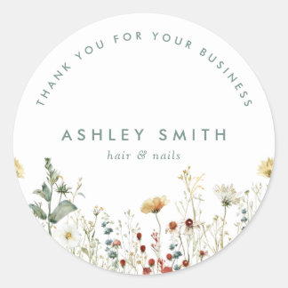 Summer Wildflower Field Classic Round Sticker