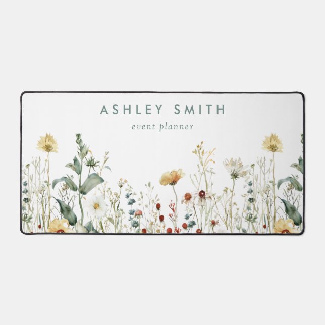 Summer Wildflower Field Desk Mat (Front)