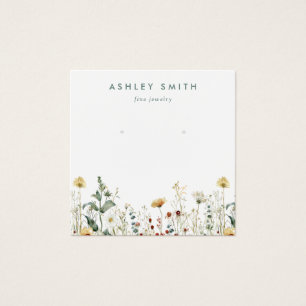 Summer Wildflower Field Earring Display Card