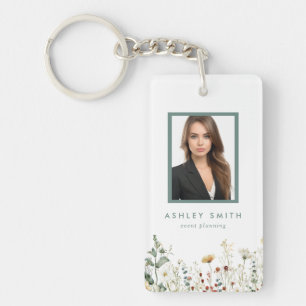 Summer Wildflower Field Employee ID Key Ring