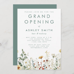 Summer Wildflower Field Grand Opening Invitation