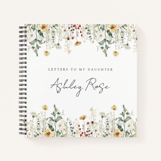 Summer Wildflower Field Letters to My Daughter Notebook (Front)