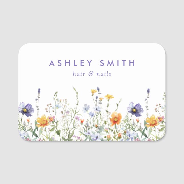 Summer Wildflower Field Name Tag (Front)