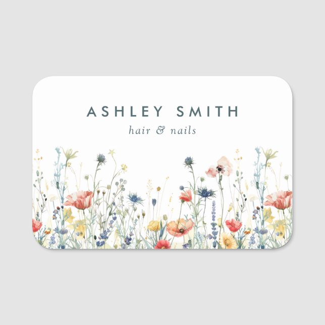 Summer Wildflower Field Name Tag (Front)