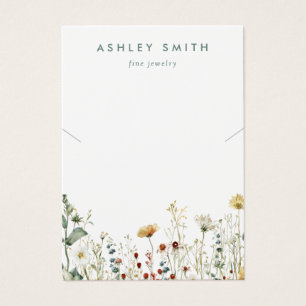 Summer Wildflower Field Necklace Display Card