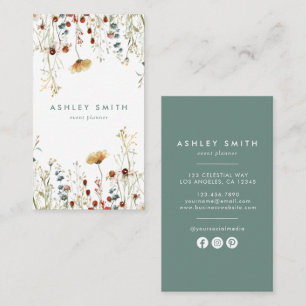 Summer Wildflower Field Social Media Business Card