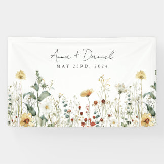 Summer Wildflower Field Wedding Banner