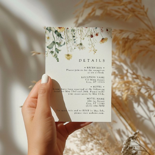 Summer Wildflower Field Wedding Enclosure Card (Creator Uploaded)