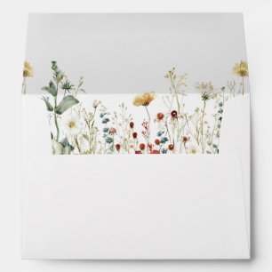Summer Wildflower Field Wedding Envelope