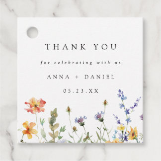 Summer Wildflower Field Wedding Favor Tags