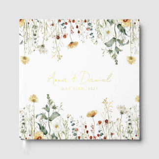 Summer Wildflower Field Wedding Guest Book