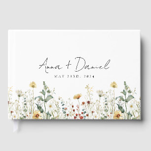 Summer Wildflower Field Wedding Guest Book