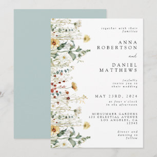 Summer Wildflower Field Wedding Invitation