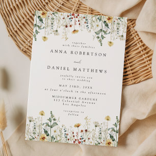 Summer Wildflower Field Wedding Invitation