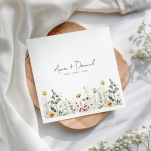 Summer Wildflower Field Wedding Napkin