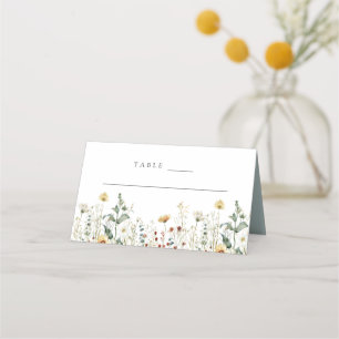 Summer Wildflower Field Wedding Place Card