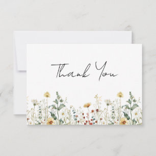 Summer Wildflower Field Wedding Thank You Card