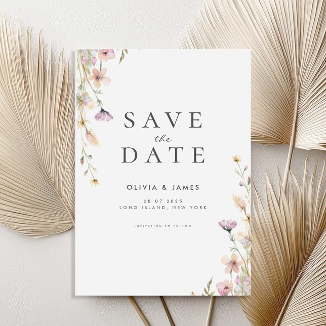 Summer Wildflower Floral Wedding Save The Date (Creator Uploaded)