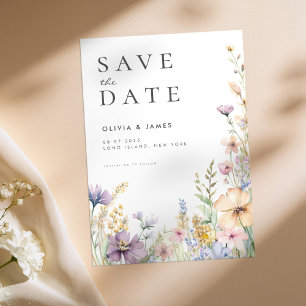 Summer Wildflower Floral Wedding Save The Date