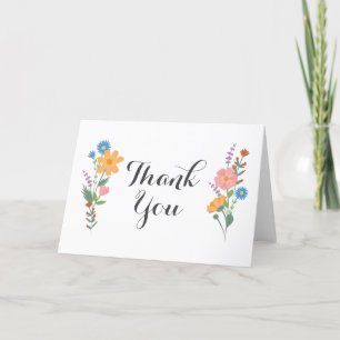 Summer Wildflower Folded Thank You Card