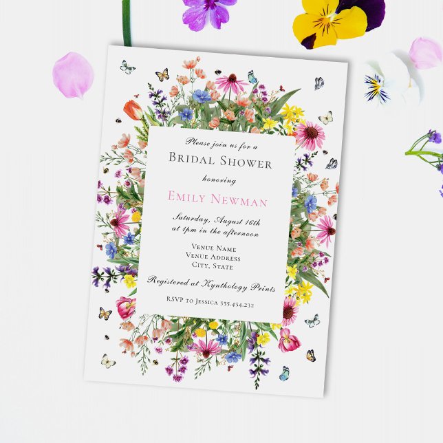 Summer Wildflower Garden Bridal Shower Invitation (Creator Uploaded)