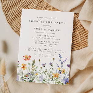 Summer Wildflower Garden Engagement Party Invitation