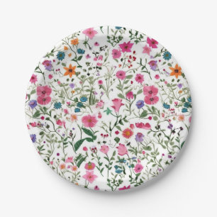 Summer Wildflower Garden Paper Plate
