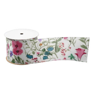 Summer Wildflower Garden Satin Ribbon