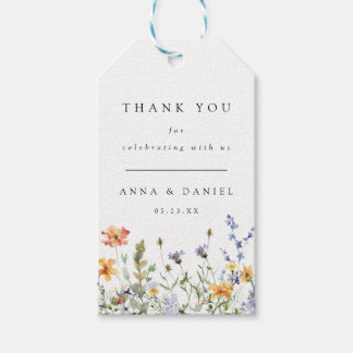 Summer Wildflower Garden Wedding Favor Gift Tags