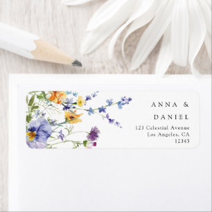 Summer Wildflower Garden Wedding Return Address