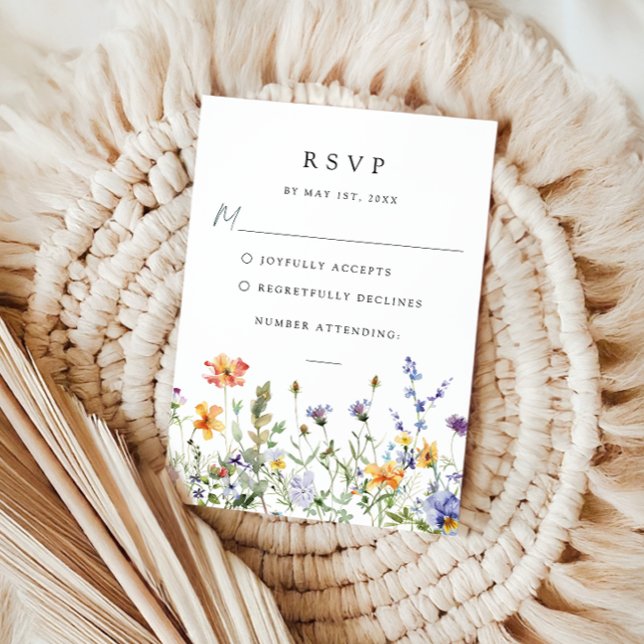 Summer Wildflower Garden Wedding RSVP Card (Creator Uploaded)