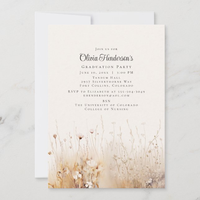 Summer Wildflower Graduation Invitation (Front)