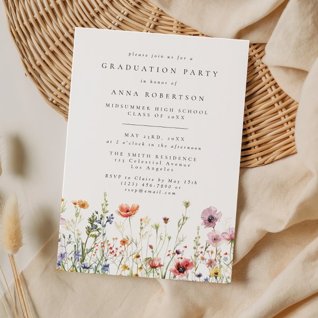 Summer Wildflower Graduation Party Invitation (Creator Uploaded)