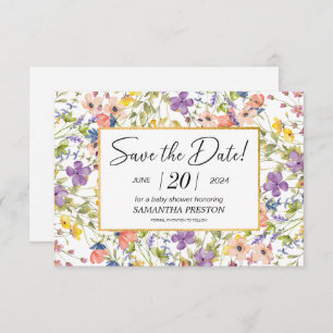 Summer Wildflower Meadow Baby Shower Save The Date
