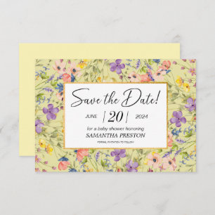 Summer Wildflower Meadow Baby Shower Save The Date