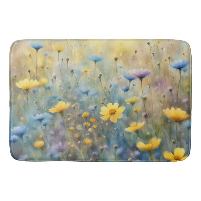 Summer Wildflower Meadow Bath Mat (Front)